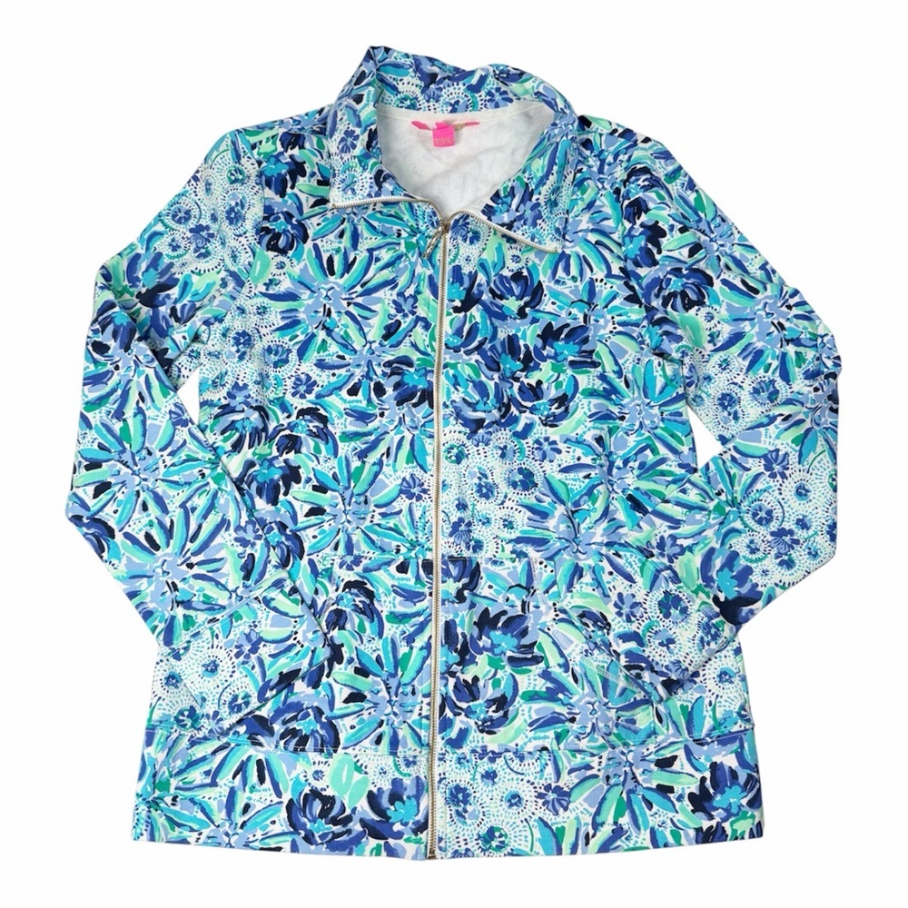 LILLY PULITZER Leona Zip Up Iris Blue High Maintenance Medium